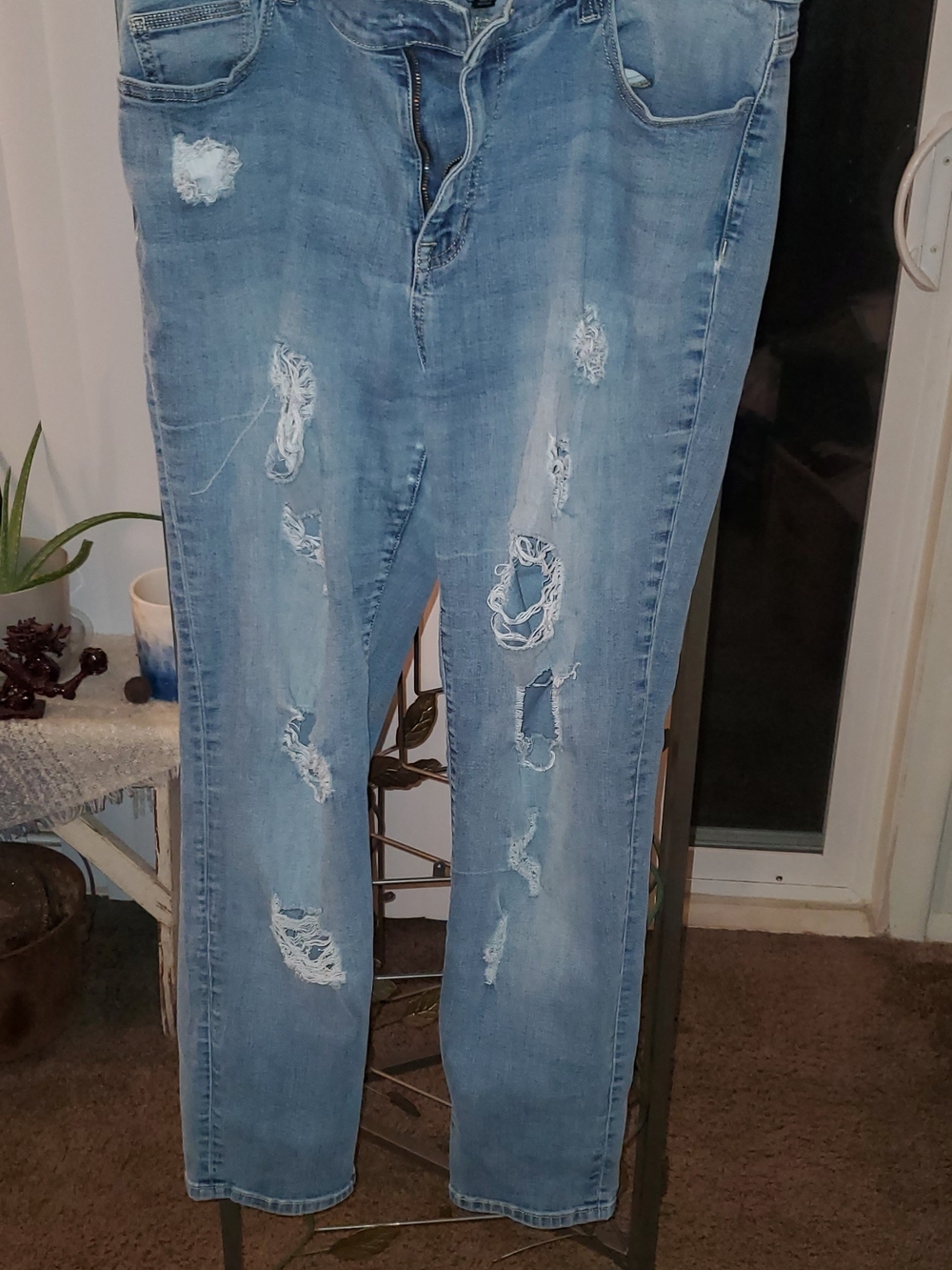 Forever 21 Light Blue Ripped Boyfriend Jeans